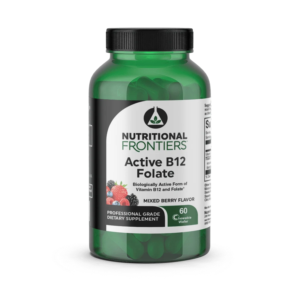 Nutritional Frontiers Active B12 Folate – Sublingual Methylation | 60 Chewable Wafers