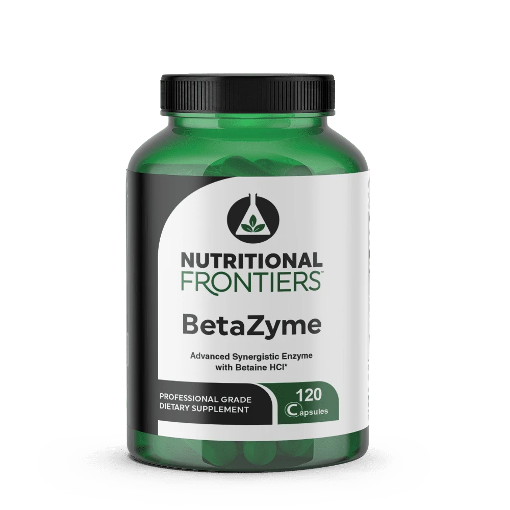 Nutritional Frontiers BetaZyme – Betaine HCl & Gastric Acid Support | 120 Capsules
